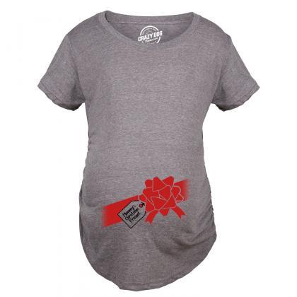Cute Christmas Maternity Shirt Mommys Christmas Present Baby Bump