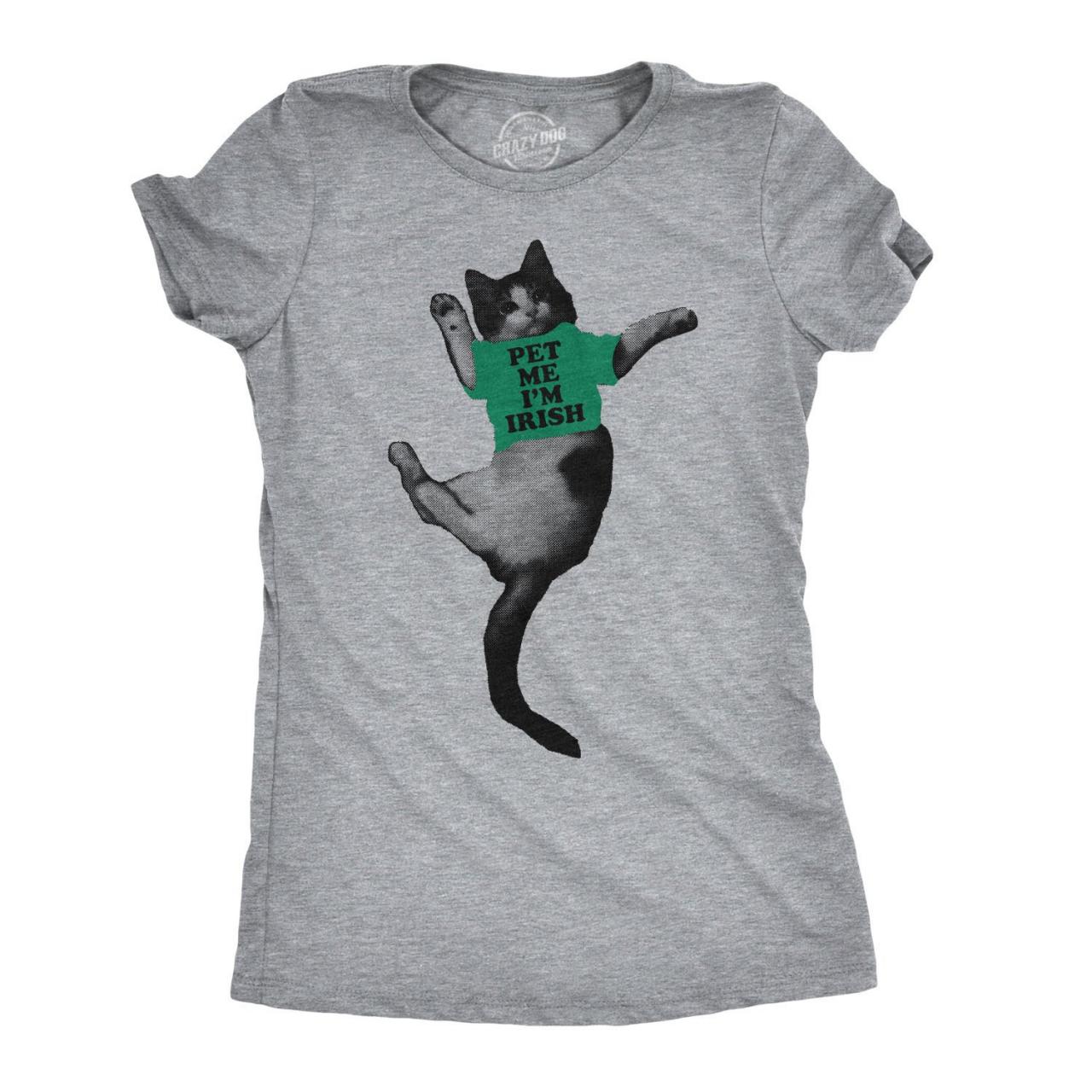 Funny Cat Shirts Pet Me Im Irish Shirt Irish Kitty Shirt Irish